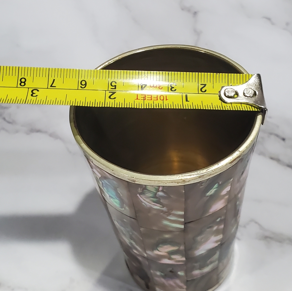 Mid-Centry Mexican Mother of Pearl Abalone Tumbler - Picture 7 of 7